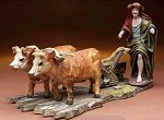 Shepherd with Oxen<br> Plowing - Belenes Puig